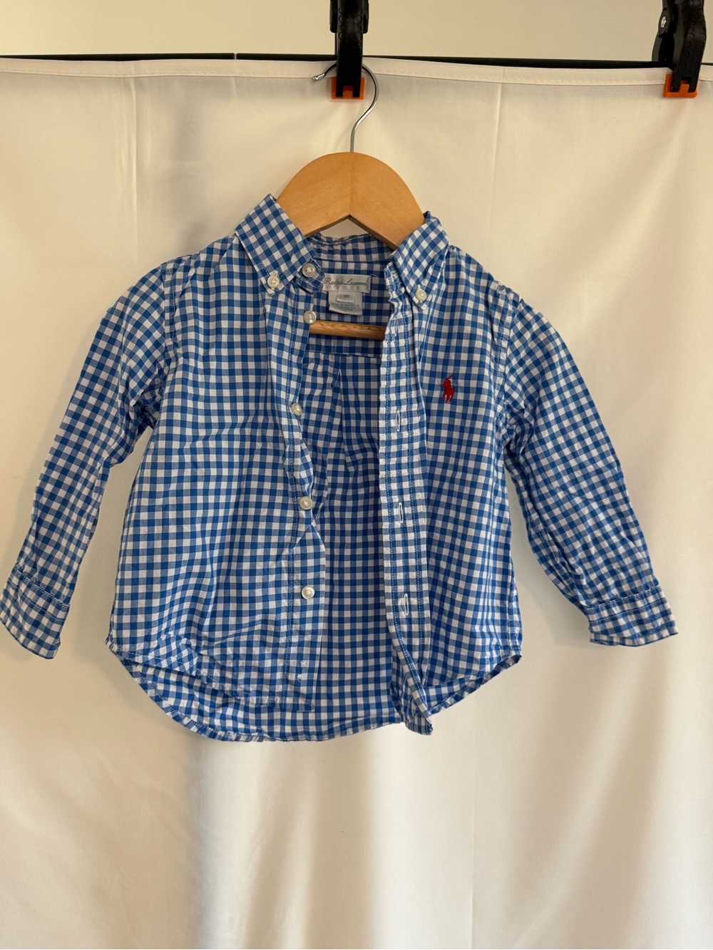 Ralph Lauren Blue & White Gingham Button-Down Shirt for Kids